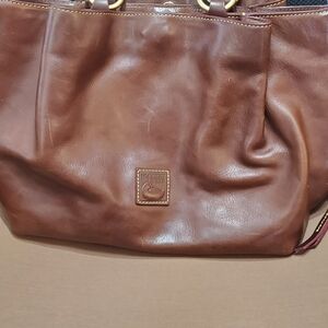 Dooney & Bourke Zip Barlow Chestnut Florentine Leather Tote